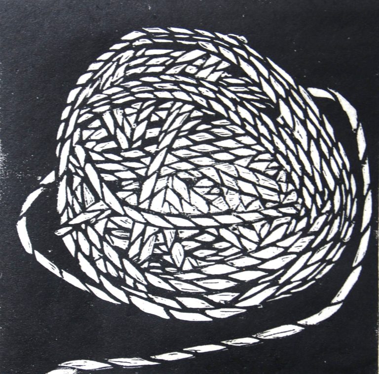 o. T. (2020), Holzschnitt, 14,5 x 14,5 cm