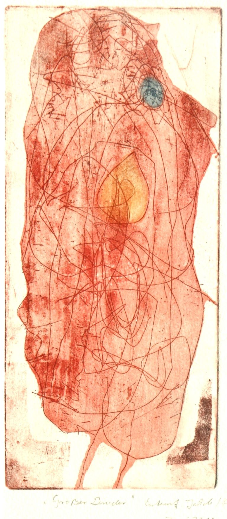 Großer Bruder (2014), Radierung, 23,5 x 10,5 cm