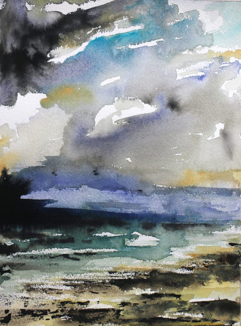 Sylt (2022), Aquarell und Tusche, 32 x 24 cm