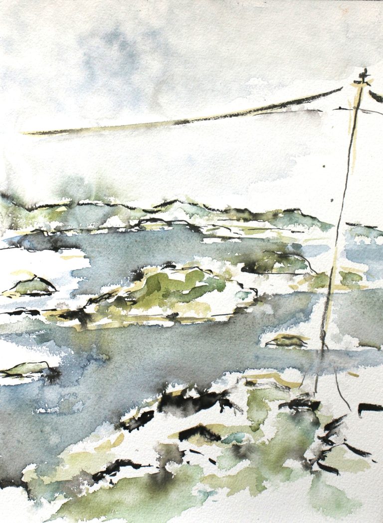 Norwegen (2023), Aquarell und Tusche, 32 x 24 cm