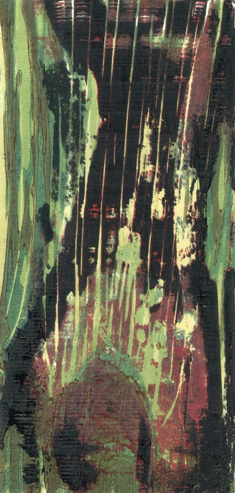 aus der Serie "Secret Garden" (2015), Farbholzschnitt, 25 x 13 cm