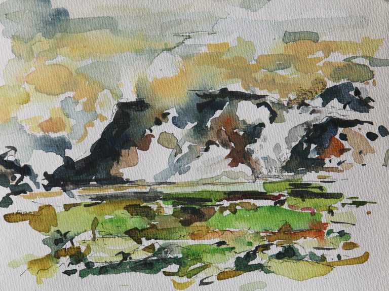 Island (2024), Aquarell, 18 x 24 cm