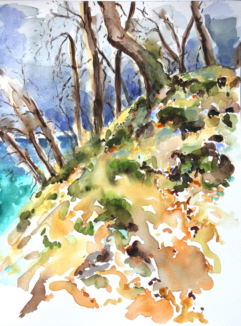 Piratenschlucht (2026), Aquarell, 32 x 24 cm